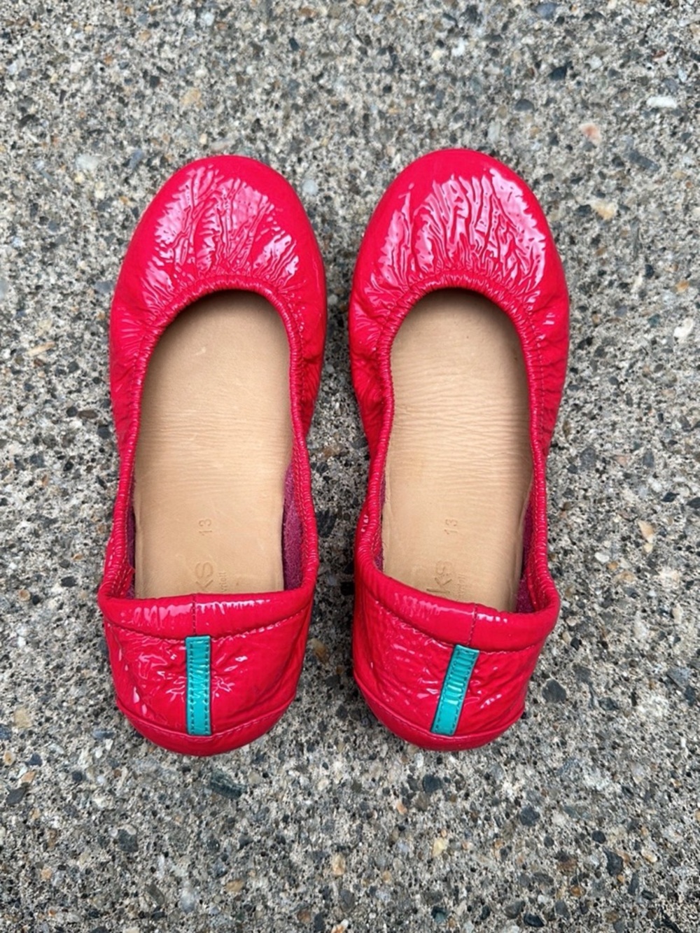 Mini Razzleberry Tieks Ballet Flats with Teal Accent - girls